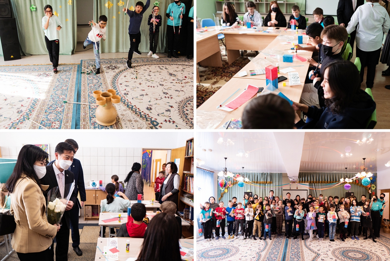 지난 3월24일 누르술탄에 있는 ‘아스타나 SOS 어린이마을’에서 한국 문화 행사가 열렸다.[사진제공=주카자흐스탄한국문화원]
