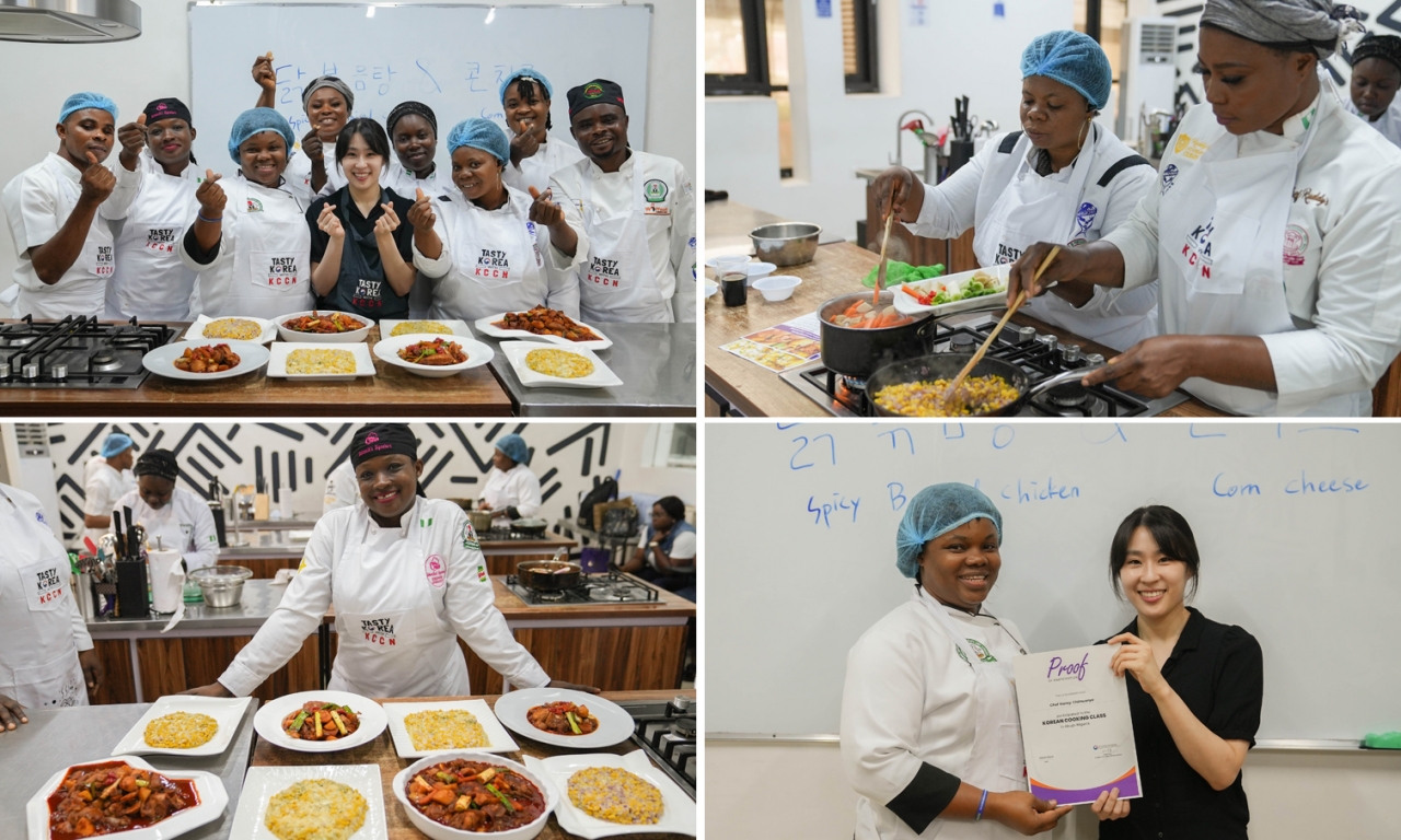 주나이지리아한국문화원이 지난 6월 27일과 7월 4일 나이지리아 아부자 시내에 있는 레드 디쉬 크로니클즈 요리학교에서 한식 요리교실을 열었다.[사진=주나이지리아한국문화원]