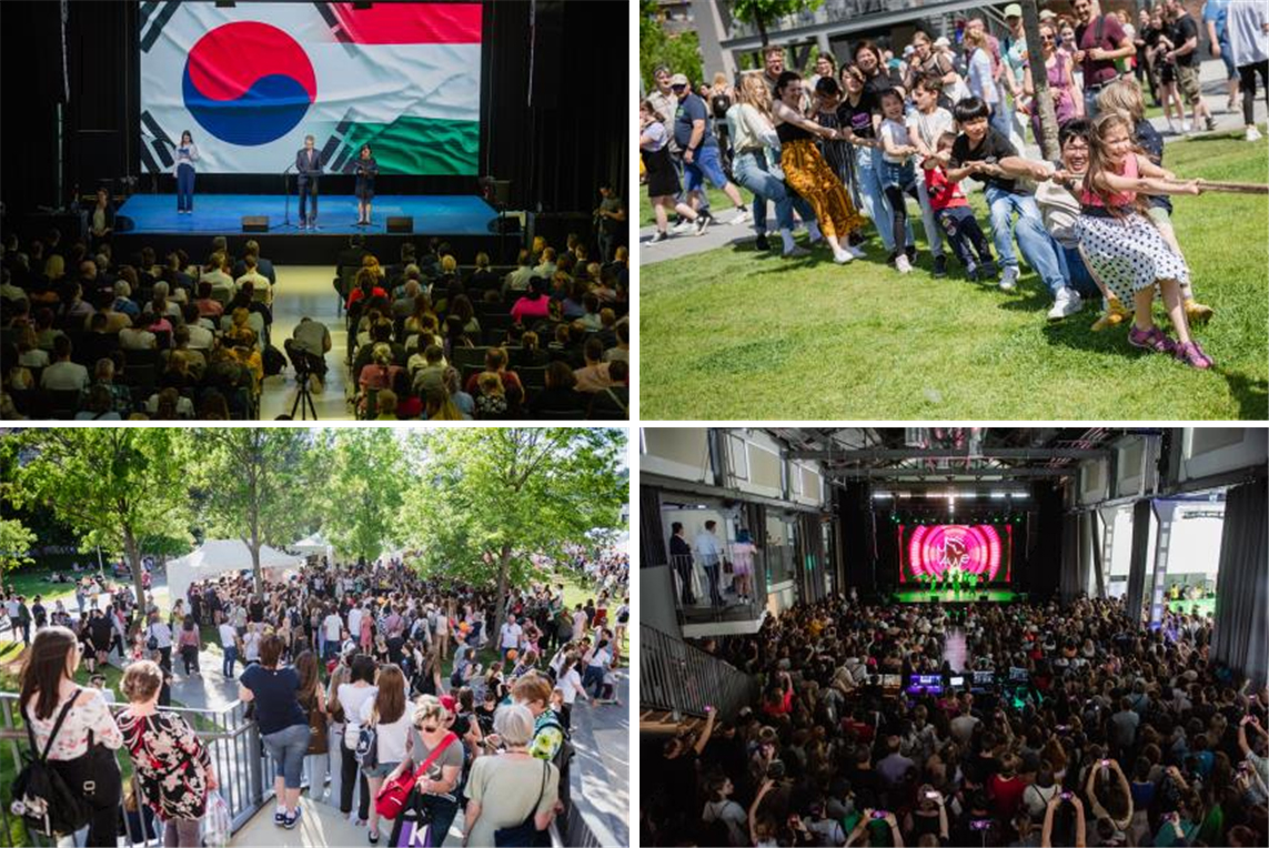 지난 5월 21일 헝가리 부다페스트에 있는 밀레나리쉬 공원에서 ‘2022 한국의 날: KoreaON(Hallyu Com-on)’ 행사가 열렸다.[사진제공=주헝가리한국문화원]