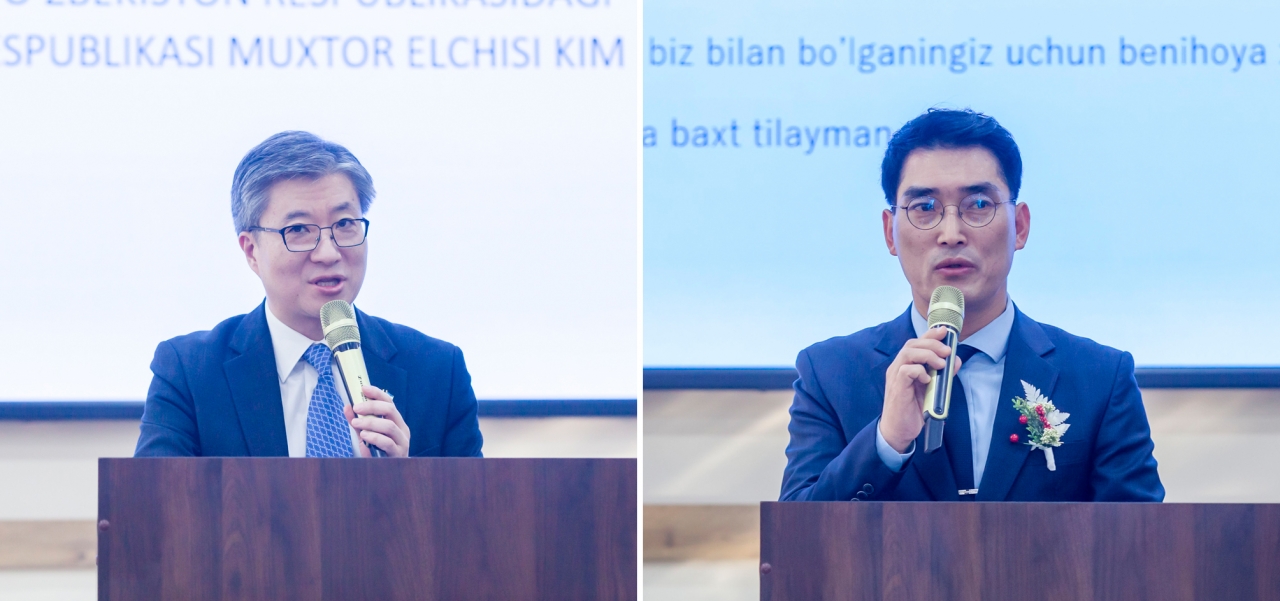 김희상 대사와 팽주만 한국교육원장(오른쪽)